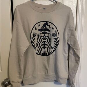 Beige Graphic Crewneck Sweater Starbucks